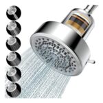 High Pressure Rainfall Shower Head with Filter, 6 Modes