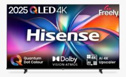 Hisense 65E7QTUK (2025) QLED HDR 4K Ultra HD Freely Smart TV, 65 inch, Black – 5 Year Warranty