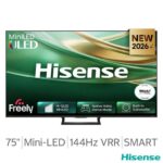 Hisense 75E8STUK 75 Inch Mini LED HD Smart TV 5.0 – claim XBOX Design Lab controller – discount applied at checkout