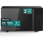 Hisense H29MOBS9HGUK 29 Litre 29cm High, Freestanding Small Microwave With Grill – Black