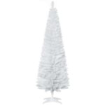 Homcom 6ft Unlit Artificial Christmas Tree Pencil Slim Xmas Tree White