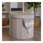 Home Collections Chenille round Storage Ottoman