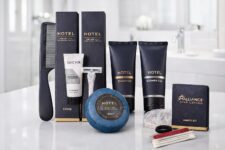 Hotel Amenities Kit, 8-Piece Set Including Comb, Toothbrush, Vanity Kit, Shower Cap, Soap, Shampoo, Shower Gel, Razor Kit for Hotels and Airbnb