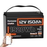HumsiENK 12V 150Ah LiFePO4 Battery, Bluetooth, 15000 Cycles