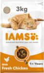 IAMS Adult Complete Dry Cat Food Chicken 3kg – Supports Strong Immune System