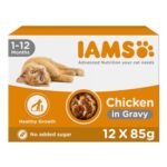 IAMS Kitten Wet Cat Food Chicken in Gravy 12x85g – £3.91 S&S Voucher