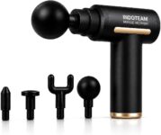 INDOTEAM Mini Massage Gun Deep Tissue Percussion Massager with 5 Speeds, 4 Massage Heads, Portable Muscle Recovery for Neck, Back, Legs & Shoulders