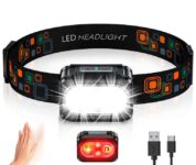 ISEYOU Head Torch Rechargeable, Super Bright Lightweight Headtorch with Red Warning Lights Sold by ISEYOU / FBA