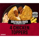 Iceland 4 Chicken Toppers Southern Fried with Southern Style Gravy 400g