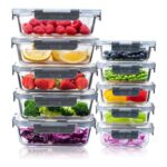 Igluu Glass Meal-Prep Containers with Lids 10-Pack 370/1050 Ml
