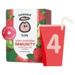 Innocent Kids Strawberries, Kiwis & Apples / Mangoes, Peaches & Apricots Super Smoothies – 4 x 150ml – Nectar Price – Instore Denton