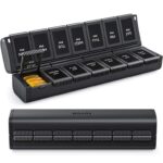 Innovative Foldable Weekly Pill Organiser 2 Times a Day with Large Capacity, Pill Box 7 Day AM PM with Dual Protection – Sold by AUVON / FBA
