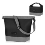 Insulated Lunch Bag with Adjustable Shoulder Strap, Large Capacity, Black