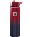 Insulated Water Bottle with Straw – 710ml Leakproof Double-Walled Stainless Steel Metal Drink Flask – Sold by FourCity Brands / FBA