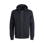 JACK & JONES plus Size Plain Zip Hoodie Black 5X