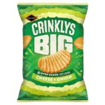 JACOBS Crinklys Big Cheese & Onion Flavour Baked Snacks, Share Bag, 150g