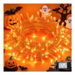 JMEXSUSS 200 LED Halloween Fairy Lights Outdoor/Indoor Orange