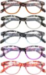 JOLISU Reading Glasses, 5 Pack Blue Light Glasses Women Men, Lightweight Readers for Men & Women, Fashion and Comfortable Frame