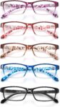 JOLISU Reading Glasses – Value 5 Pack Blue Light Glasses Women Men, Comfort & Lightweight Readers with Spring Hinge