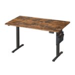 JOYFURNOS Electric Standing Desk, Height Adjustable, 140 x 60cm, 4 Memory Heights – Rustic Brown – Discount at Checkout