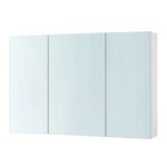 JOYFURNOS Wall Cabinet with Mirror, 3-Door Storage Unit, 15x90x60cm
