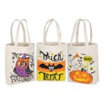 JOYIN 3Pcs Halloween Tote Bags, Reusable Canvas Bags 35 Cm