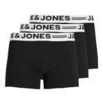 Jack & Jones Sense Trunks 3-Pack Black XL UK