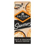 Jacobs Savours Salt & Black Pepper Crackers 200g – Nectar Price