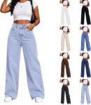 Jeans for Women UK 2026 High Waist Baggy Denim Pants Wide Leg Straight Aesthetic Casual Trousers Boyfriends Jeans Y2K Streetwear Vintage Loose Denim Pants