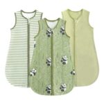 JiAmy 0.5 TOG Baby Sleeping Bags 3-Pack 0-6m Green Panda