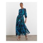 Joanna Hope Printed Mesh Maxi Dress