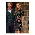 Joe Browns Black Boutique Velour Floral Sequin Neck Length Dress
