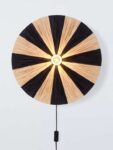 John Lewis Raffia Wall Light, Black/Natural 5 Year Warranty Delivery From Store Only