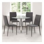 Julian Bowen Jazz Slate Grey Fabric Chairs – Set of 4