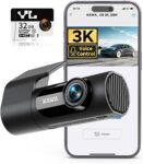 KAWA 3K Dash Cam Front, 360Rotation, Voice Control, Wi-Fi Dashcam for Cars
