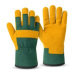 KEPLIN Gardening Gloves Cowhide & Fabric Thorn-Resistant, Medium 25cm