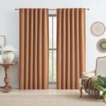 KEQIAOSUOCAI Blackout Linen Curtains 2 Panels Set 84 Inch Length 7 FT (W50 x L84) – Burnt Orange