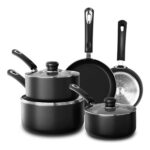 KICHLY 8-Piece Non-Stick Induction Cookware Set with Lids