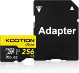 KOOTION 256GB Micro SD Card with Adapter up to 160MB/s A2 V30 U3 C10 UHS-I – w/Voucher, Sold by KOOTION MEMORY / FBA