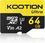 KOOTION 64GB Micro SD Card with Adapter up to 150MB/s A2 V30 U3 C10 UHS-I – Sold by KOOTION MEMORY / FBA