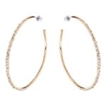 Karen Millen Crystal Sprinkle Large Hoop Earrings – Gold/Clear