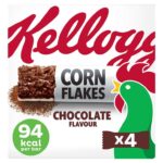 Kelloggs Corn Flakes Chocolate cereal and milk snack bars 4 x 24g (£0.95 / £0.85 max S&S)