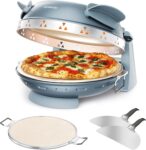 Kenwood My Pizzeria – Electric Pizza Oven, Go Collection, Indoor Pizza Maker, 400C Dual Heating, Ready in Just 4 Minutes, Removable 30cm Stone, Includes 2 Peels, Timer, 1500W, Storm Blue KPO10.000GY