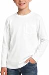 Kids Basic Tops Boys Long Sleeve Plain T-Shirt with Pocket