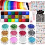 Kids Festival Face Paint Kit – Glitter Tattoos, Gems & Temporary Tattoos – Perfect for Girls Birthdays & Parties