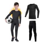 Kids Fleece-Lined Thermal Base Layer Set (Black, 26)