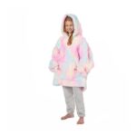 Kids Hoodie Blanket – Sherpa Fleece – Tie Dye Multi