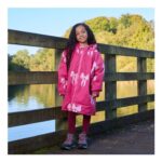 Kids Water Resistant Bow Print Sherpa Drying Robe – Pink