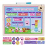 Kids Wooden Magnetic Daily Calendar Peppa Pig, Chore Chart