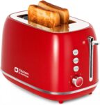 Kitchen in the box Toaster 2 Slice Extra Wide Slot, 7 Browning Level (Red)